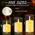 Da by Flameless Candle for Outdoor Use, Recessed String Light, Battery Powered LED Pillar Candle with Remote Control, Timer Function, 4" 5" 6", 3 ...
