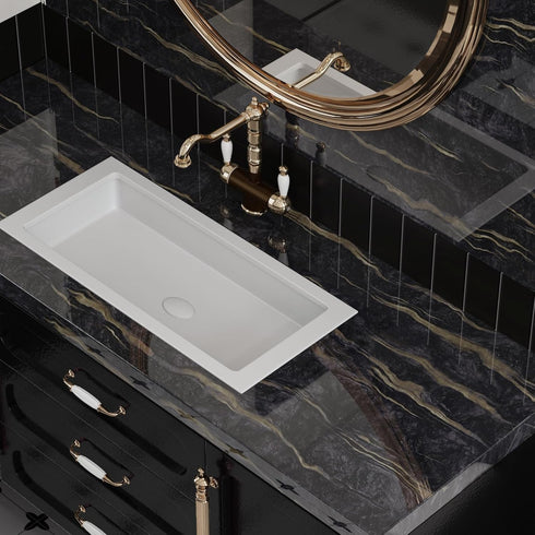 Black and Gold Marble Wallpaper Peel and Stick Glossy Dark Granite Countertops Marble Contact Paper Removable Self Adhesive Wall Paper for Bathroo...