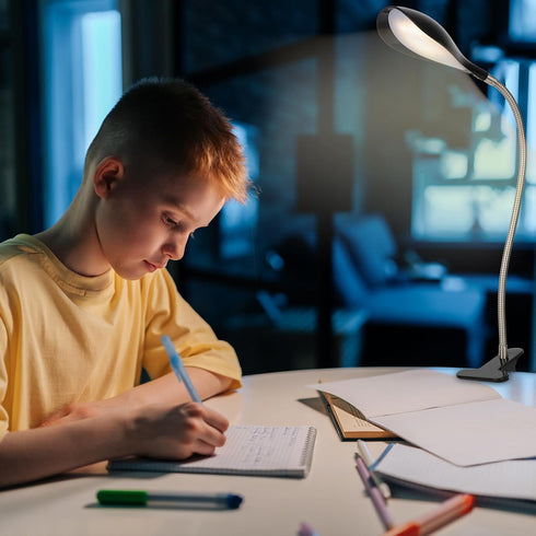 Desk lamp Eye-Caring Table Lamps, 360°Rotation Gooseneck Clip on Lamp Reading Light, Portable Reading Book Light, Clamp Light, Study Desk Lamps fo...