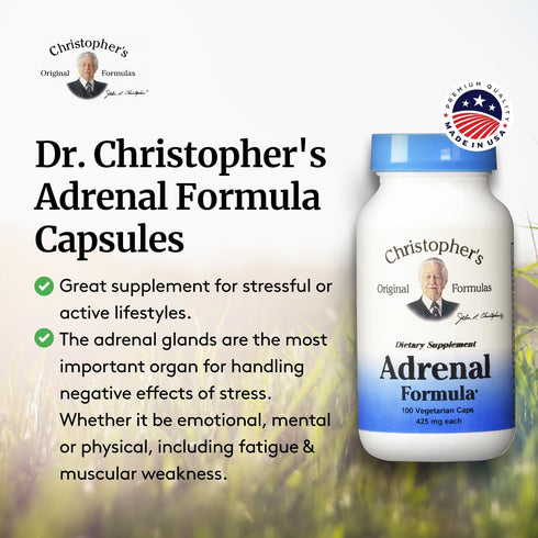 Dr. Christopher's Adrenal Formula for Stress Support - Adrenal Support Supplements - Natural Cortisol Manager...