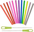 14 Pcs Reusable Silicone Straws 5.5" Mini Small Short Pipe Kids Straw for Baby Toddlers/Children Take & Toss/Tumbler, Chewy, Safe Smoothies Drinki...