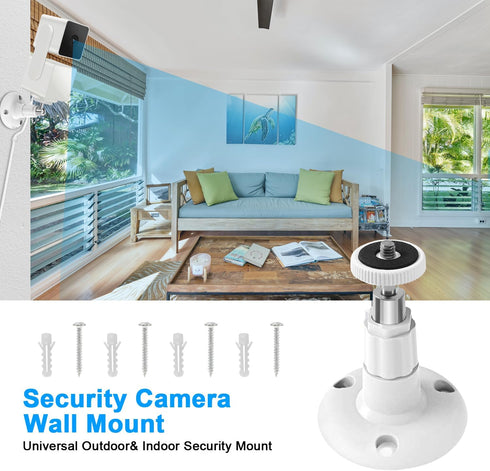 Wall Mount for Wyze Cam Pan V3 with 26FT Charging Cable, Wyze Mounting Kit Including 90 Degree Extension Charging Cable, 360 Degree Adjustable Ind...