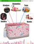 LANGYASHAN Rectangular Storage Bin Collapse Canvas Fabric Cartoon Storage Basket with Handles for Organizing Home Kitchen Boys and Girls Toys Offi...