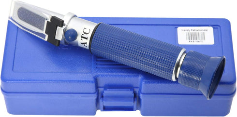 Salinity Refractometer for Aquarium Fish, Salt Water Testing, Dual Scale Salinity Tester PPT& Specific Gravity Saline Seawater Refractometer Hydro...