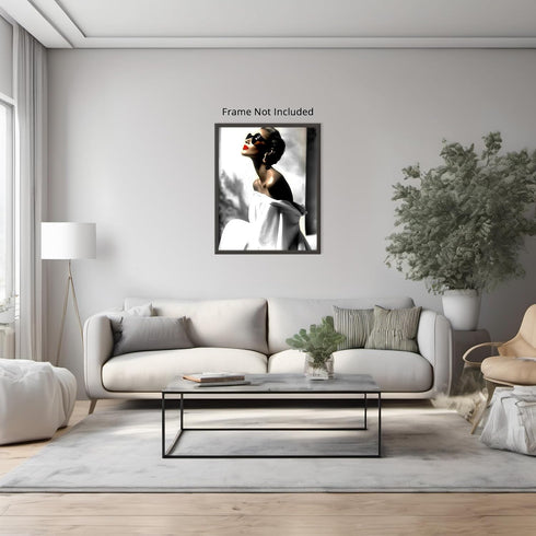 Posterizer 1 pcs-girly chic classic beauty-red lips and sunglasses 4-Photography Art Gift for Women, Fashionistas, Designer Fashion Fans Decor fo...