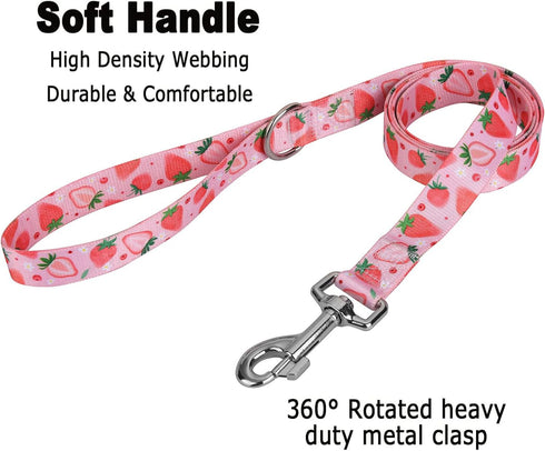 Dog Collar and Leash Set, Adjustable for Small Medium Large Dogs Puppy, Cute Design with Bohemia Floral Tribal Geometric Patterns Boys Girls Dog C...