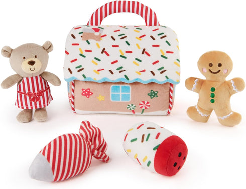 GUND Baby Play Soft Collection, My First Gingerbread House 5-Piece Playset with Rattle, Squeaker and Crinkle Plush Toys, Sensory Toy for Babies, 7...
