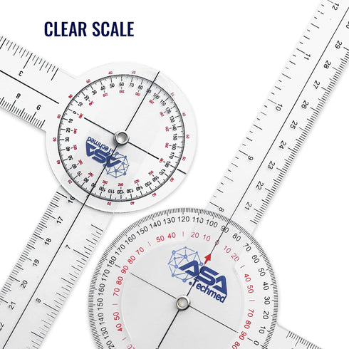 ASA TECHMED 3 Pcs Goniometer Set, 12, 8, 6 Inch Medical Spinal Goniometer Angle Protractor Angle Ruler...