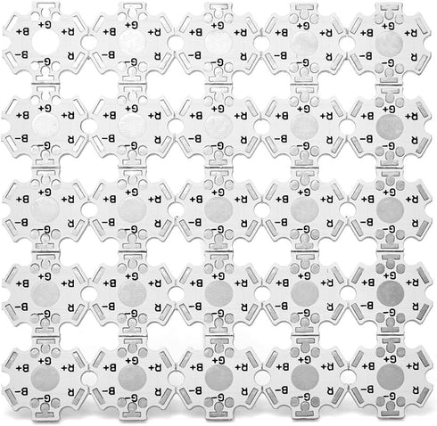 CHANZON 25pcs 1W 3W 5W LED Heat Sink (6 pin White) Aluminum Base Plate Panel PCB Circuit Board Substrate 20mm Star DIY Heat Sink Cooling for RGB C...