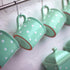 City to Cottage Handmade Teal Blue and White Polka Dot Ceramic Extra Large 17.5oz/500ml | Hot Chocolate, Coffee, Tea Mug, Cup with Handle Unique D...