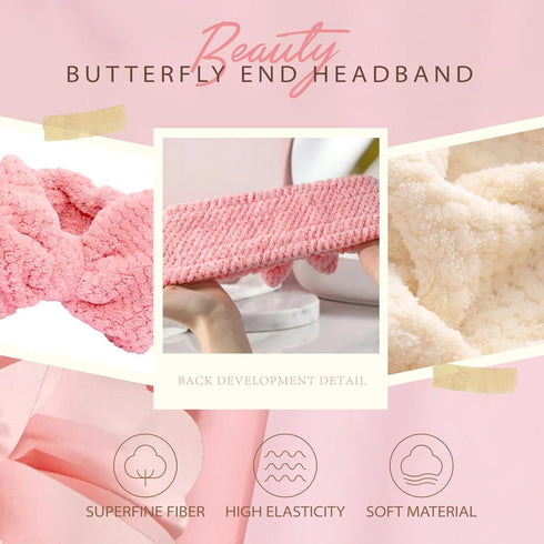 4 Packs Spa Headbands Microfiber Bowtie Headbands Makeup Headband Skincare Headbands Facial Headband Face Washing Headband Towel Headbands for Wom...
