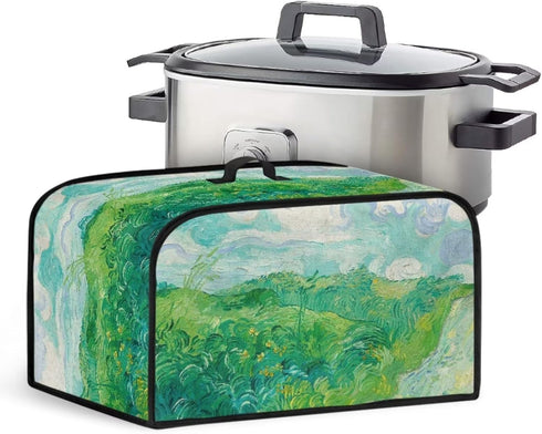 Van Gogh Wheatfield Slow Cooker Cover Resistant Oval Slow Cooker Cover Fits for Most 6-8 Quart Oval Slow Cooker Small Appliance Dust Cover for Hom...