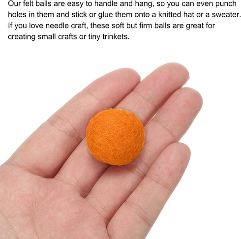 PATIKIL Wool Felt Balls Beads Wool Felting Pom 2cm 20mm Orange for Home Crafts Handcrafts Project DIY Pack of 50...