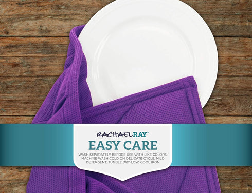 Rachael Ray Moppine Towel, 2pk - 2-in-1 Kitchen Towel and Pot Holder with 2 Heat Resistant Pockets to Grip Hot Cookware, Bakeware-Absorbent Kitche...