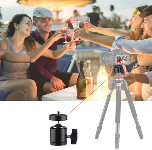 Universal 1/4" Swivel Mini Ball Head Screw Tripod Mount with Hot Shoe?2 Pack?, Eszkozta 360 Degree Rotating Mount Base Adapter for DSLR Cameras HT...