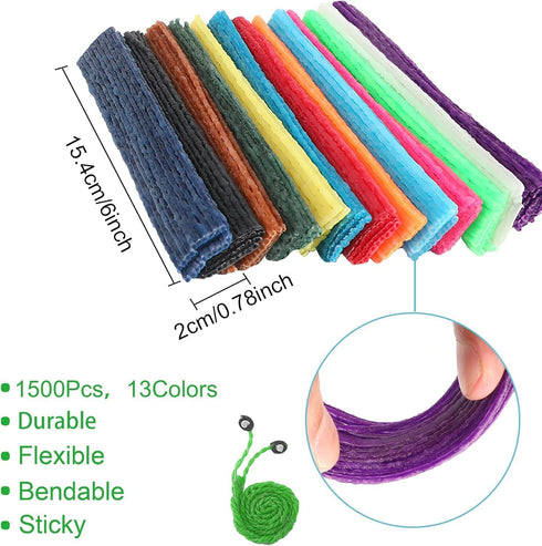 UPINS Wax Craft Sticks Bulk 700Pcs Bendable Sticky Wax Yarn Sticks in 13 Colors with Storage Bag for Students Adults DIY Art Supplies...