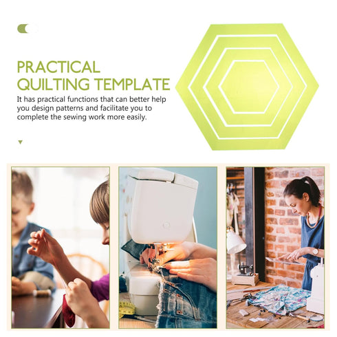 Tools Hexagon Ruler Sewing Patchwork Template 4Pcs Plastic Transparent Handmade Drawing Tools for DIY Crafting Quilting Art Supplies Tool...
