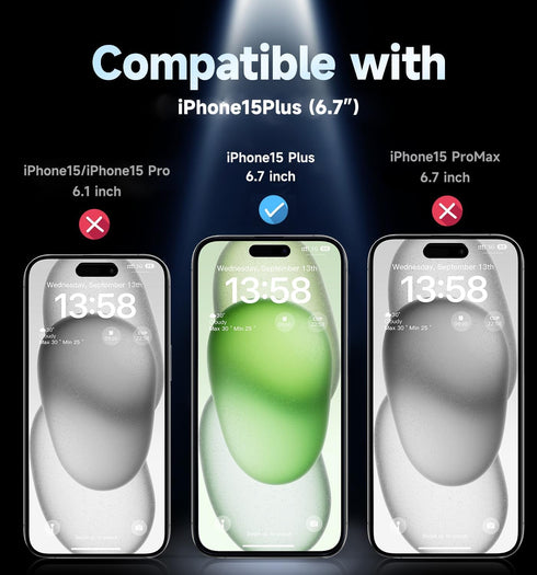 MAGIC JOHN 2 Pack for iPhone 15 Plus 6.7 inch Privacy Glass Screen Protector, Auto Dust-Elimination Installation, Bubble Free, Easy Installation.....