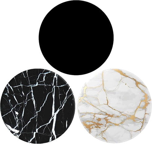 Collapsible Phone Bracket 360°Rotary Grips for Phones & Tablets(3 Pack) - Black White Marble...