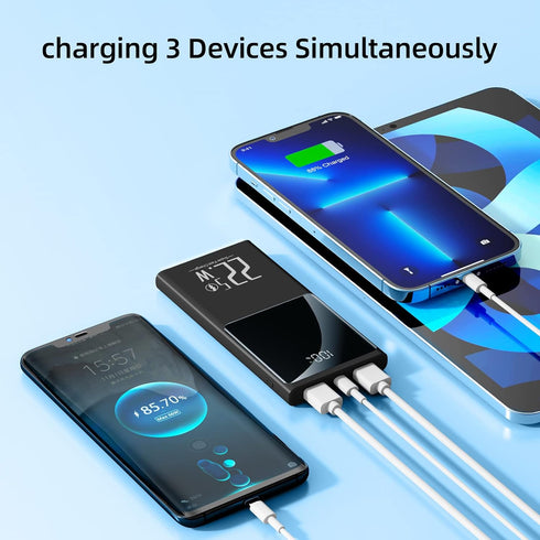 Portable Charger 10000mAh, Power Bank 5V/3A 22.5W Fast Charging USB-C in/Out LCD Dispaly Battery Backup for iPhone 15/14/13/12/11,Samsung,Google A...