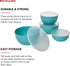 KitchenAid Plastic Prep Bowls with Lids, Set Of 4, Aqua Sky...
