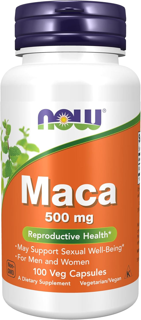 NOW Supplements, Maca (Lepidium meyenii) 500 mg, For Men and Women, Reproductive Health*, 100 Veg Capsules...