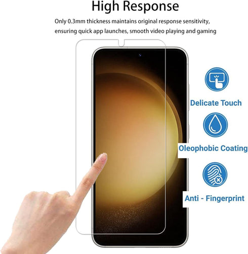 Easy Alignment Frame Designed For Samsung Galaxy S23 5G Tempered Glass Screen Protector 2-Pack Camera Lens Protector Film 2-Pack......