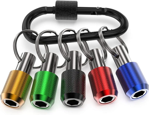 Upgrade, Steel Material, Katerk 5PCS 1/4 Inch Hex Shank Screwdriver Bits Holder Extension Bar Screw Adapter Drill Handy Heavyduty Keychain Bit Hol...