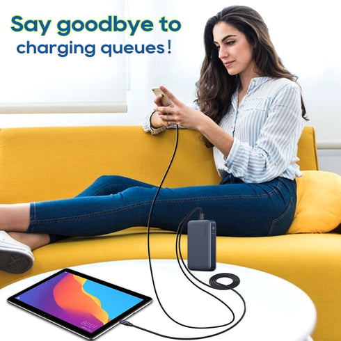 UCEC Dual USB C Cable, 4ft USB A to USB Type C Splitter Charging Cable, 2 in 1 Multi Charging Cable USB C Wire, Braided Nylon USB-C Charger Cable ...
