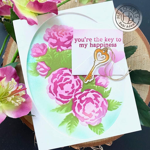 Hero Arts SA190 Bunch Stencil, Color Layering Peonies...