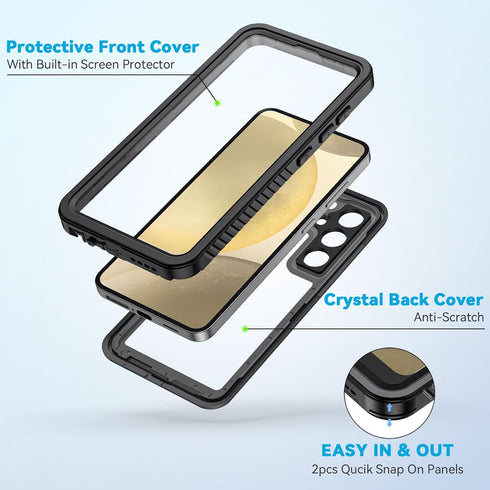 Lanhiem for Samsung Galaxy S24+ Plus Case, IP68 Waterproof Dustproof Case with Built-in Screen Protector, Rugged Full Body Shockproof Protective C...