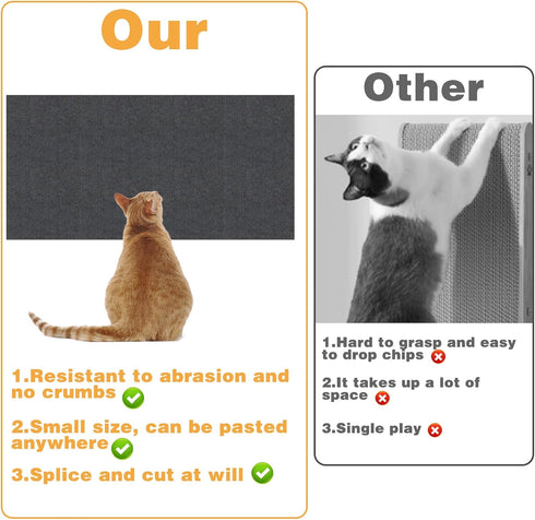 3Pcs Cat Scratcher, Cat Toys Multifunctional and Trimmable Cat Scratchers for Indoor Cats Pastable Wall Scratching Post, Cat Scratching Board Prot...