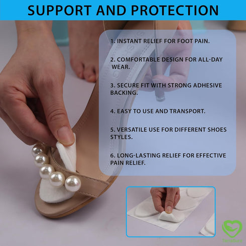 18 PCS Metatarsal Foot Pads for Pain Relief - 1/4” Thick Felt Foot Pads for Women & Men, Ball of Foot Cushions, Metatarsalgia Mortons Neuroma, For...