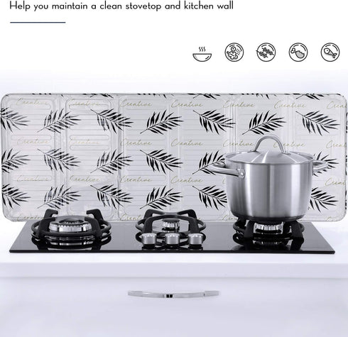 Shappy 2 Pcs 3 Sided Oil Splatter Guard Grease Splatter Screen for Stove Aluminum Foil Oil Barrier Proof Splash Kitchen Tool for Frying Cooking Ki...