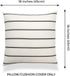 Hofdeco Mid Century Neutral Decorative Pillow Cover ONLY, Black Beige Stripes, 18"x18"...