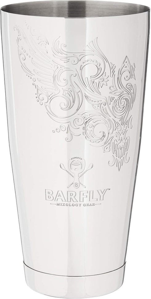 Barfly Cocktail Tin, Large 28 oz (828 ml), Stainless Steel, Logo Etch...