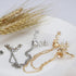 6 pcs Deer Head Double Link Chains Angel Wings Tassel Chain Brooch Retro Hollow Pattern and Angle Triangle Tassels Collar Pins Brooch Clip Shirt C...