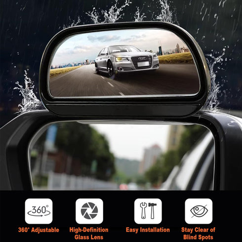 2Pcs Car Van Rectangular Blind Spot Mirror Towing Reversing Driving Stick On Adjustable Wide Angle Blind Spot Mirror for Car Van Towing Caravan...