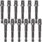 OIIKI 12 Pack 3/8 inch(10mm) Square Socket Adapter Bit Set, Impact Driver Power Bits for Automotive DIY-1/4 Hex Shank...
