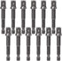 OIIKI 12 Pack 3/8 inch(10mm) Square Socket Adapter Bit Set, Impact Driver Power Bits for Automotive DIY-1/4 Hex Shank...