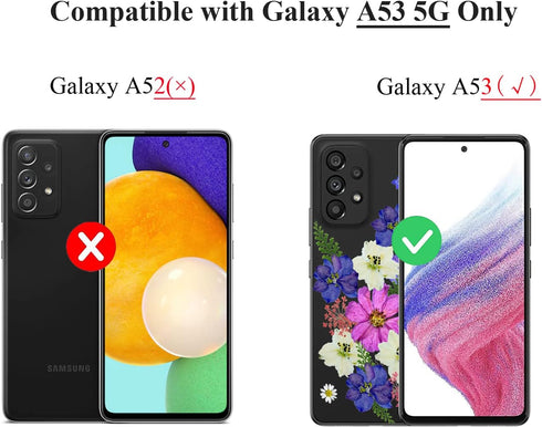 Unov Case Compatible with Galaxy A53 5G Clear with Design Soft TPU Shock Absorption Slim Embossed Pattern Protective Back Cover Case (Very Peri Bo...