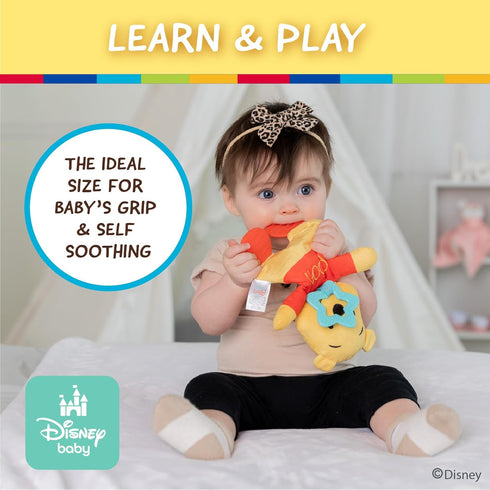 Disney Baby Winnie The Pooh Sensory Blanky with Crinkle and Teether Feet for Infant Baby Boys and Girls...