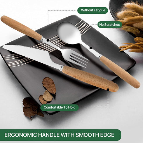 Reusable Travel Utensils with Case, 4pcs Portable Cutlery Set, Knives Fork and Spoon Set for Lunch Box, Portable Silverware Set for Travel Camping...