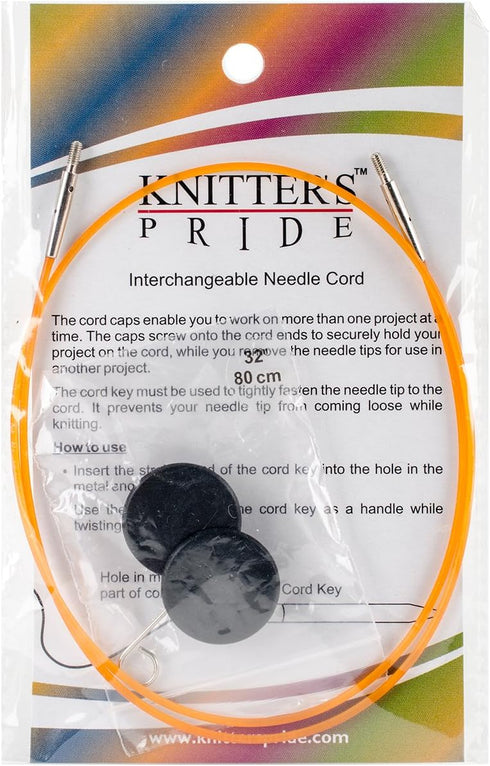 Knitter's Pride (32" w/Tips Interchangeable Single Cords, Orange......