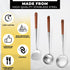 Wok Spatula and Ladle,Skimmer Ladle Tool Set, 17Inches Spatula for Wok, 304 Steel Wok Spatula...