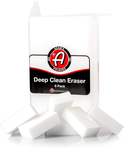 Adam's Polishes Deep Clean Eraser (6 Pack) Soft Abrasive Magic Car Interior Cleaner Foam Sponge for Leather, Vinyl & Plastic | Powerful Car Seat C...