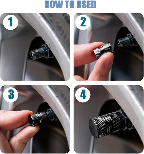 8 Pack Tire Valve Stem Caps for Car Tires Air Caps Cover, Corrosion Resistant Premium Alloy Leak-Proof Universal...