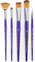 Royal & Langnickel Moderna, 5pc Oval Wash & Blender Brush Set for All Painting Mediums, Includes - Oval Wash, Blender, Fan & Liner Brushes Purple...