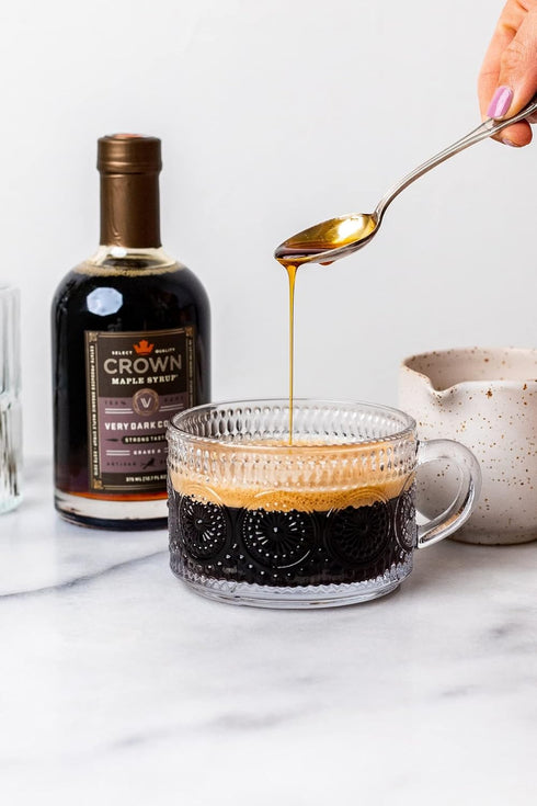 Crown Maple Very Dark Color, Strong Taste Certified Organic Maple Syrup, 12.7 Fl Oz, Pancakes, Basting Glazes, Sauces, Mustards...