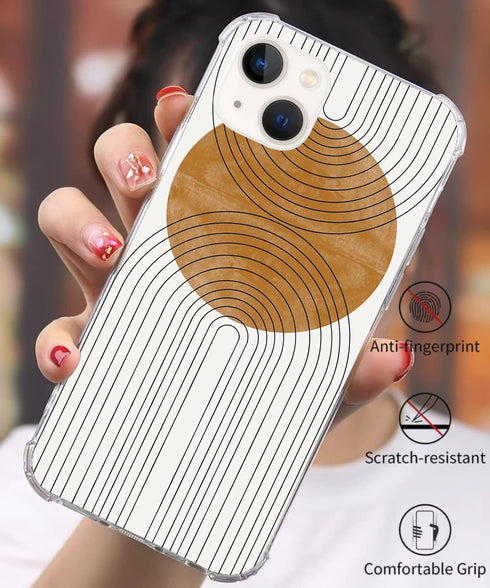 Abstract Boho Case for iPhone 15, Abstract Boho Rainbow Case Compatible with iPhone 15 for Girl Men and Women, Unique Trendy TPU Bumper Phone Cove...